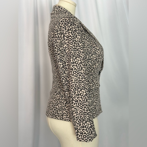 INC International Concepts Black and Cream Blazer with Animal Print (740) - Picture 3 of 13